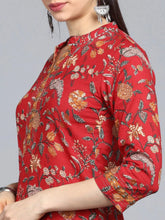 Pure Cotton Printed Kurta Pant Dupatta-VKSKD1037AB